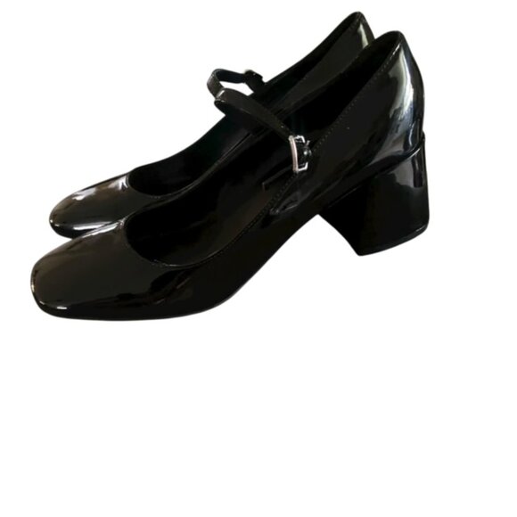 Marc Fisher Palie Black Patent Square Toe Mary Jane 8.5 - Picture 2 of 7